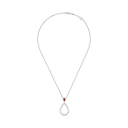Chopard L'Heure du Diamant pendant in 18k ethical white gold with diamonds and rubies, view 3