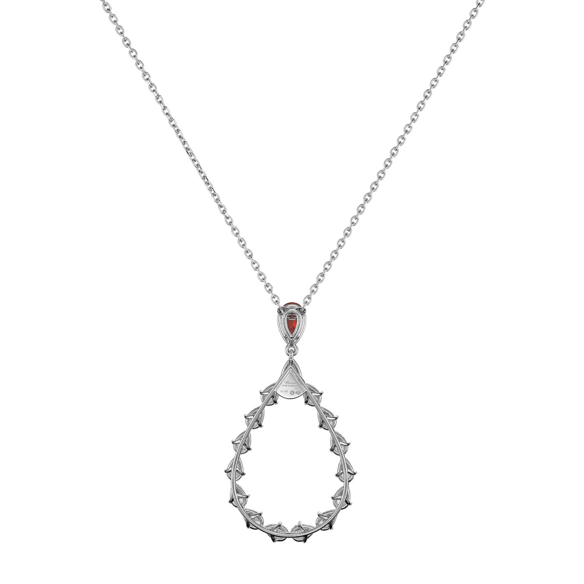Chopard L'Heure du Diamant pendant in 18k ethical white gold with diamonds and rubies, view 4