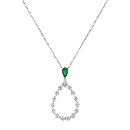 Chopard L'Heure du Diamant pendant in 18k ethical white gold with diamonds and emeralds