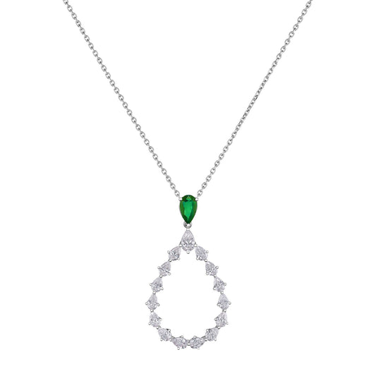 Chopard L'Heure du Diamant pendant in 18k ethical white gold with diamonds and emeralds
