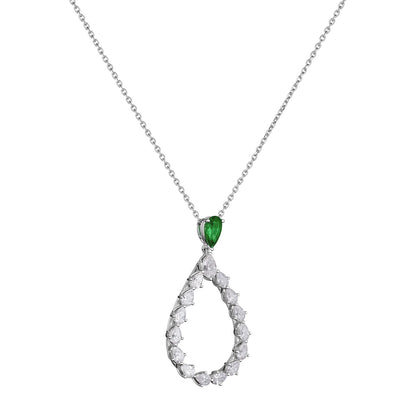 Chopard L'Heure du Diamant pendant in 18k ethical white gold with diamonds and emeralds, view 2