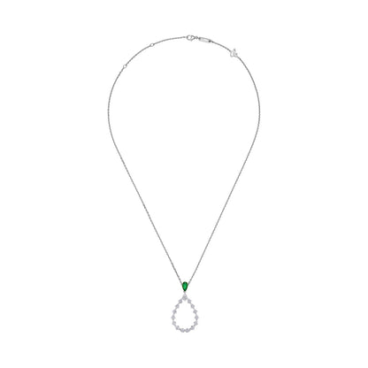 Chopard L'Heure du Diamant pendant in 18k ethical white gold with diamonds and emeralds, view 3