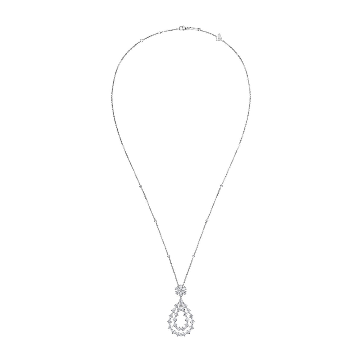 Chopard L'Heure du Diamant pendant in 18k ethical white gold with diamonds, view 3