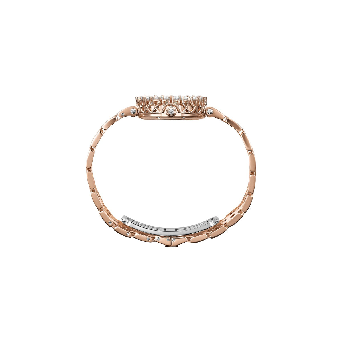 Chopard L'Heure du Diamant watch in 18k ethical rose gold with moving diamonds, view 3
