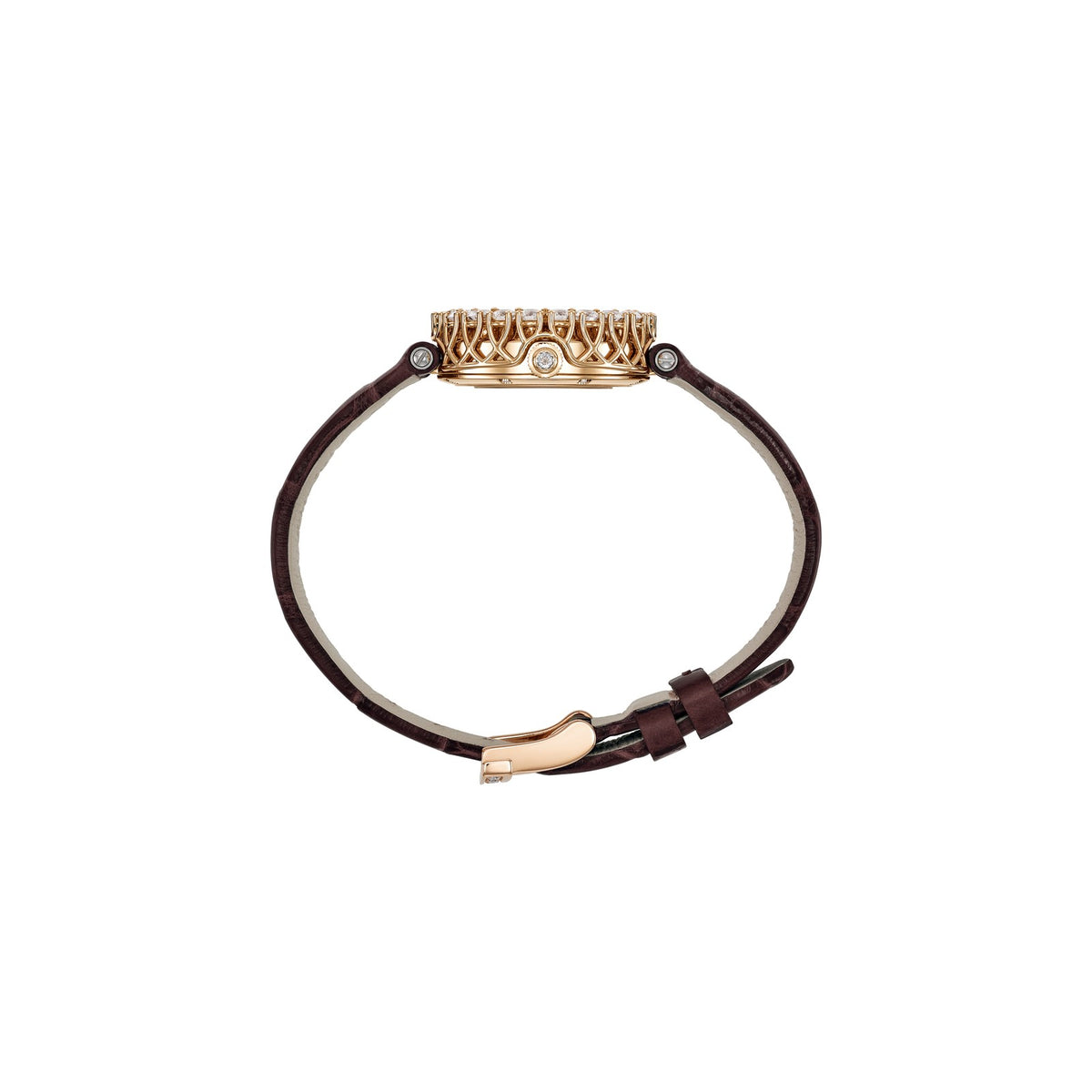 Chopard L'Heure du Diamant watch in 18k ethical rose gold with diamonds, view 3