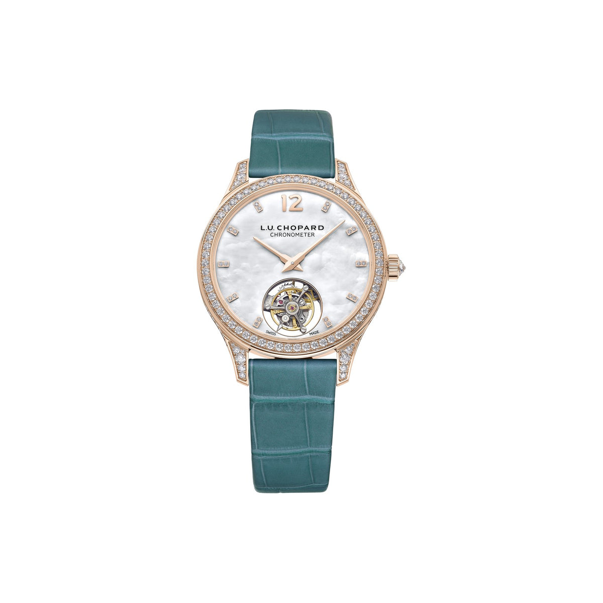 Chopard L.U.C watch in 18k ethical rose gold with diamonds