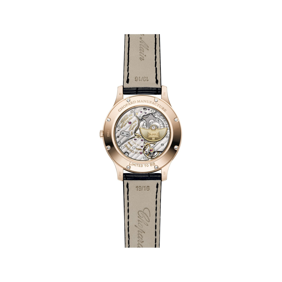 Chopard L.U.C watch in 18k ethical rose gold, view 2