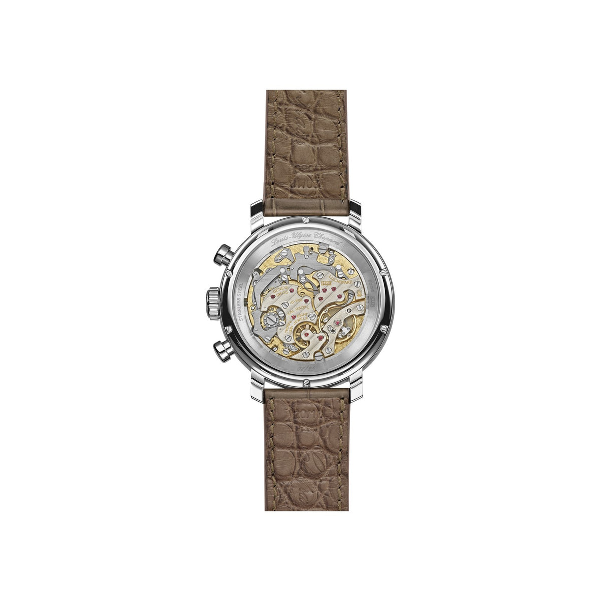 Chopard L.U.C watch in stainless steel, view 2