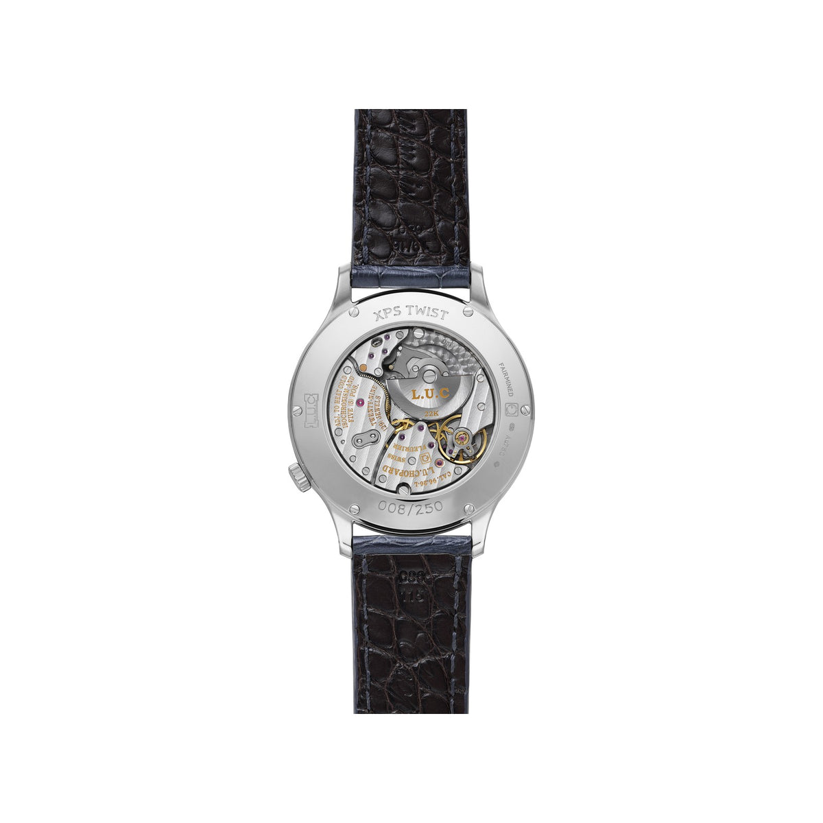 Chopard L.U.C watch in 18k ethical white gold, view 2