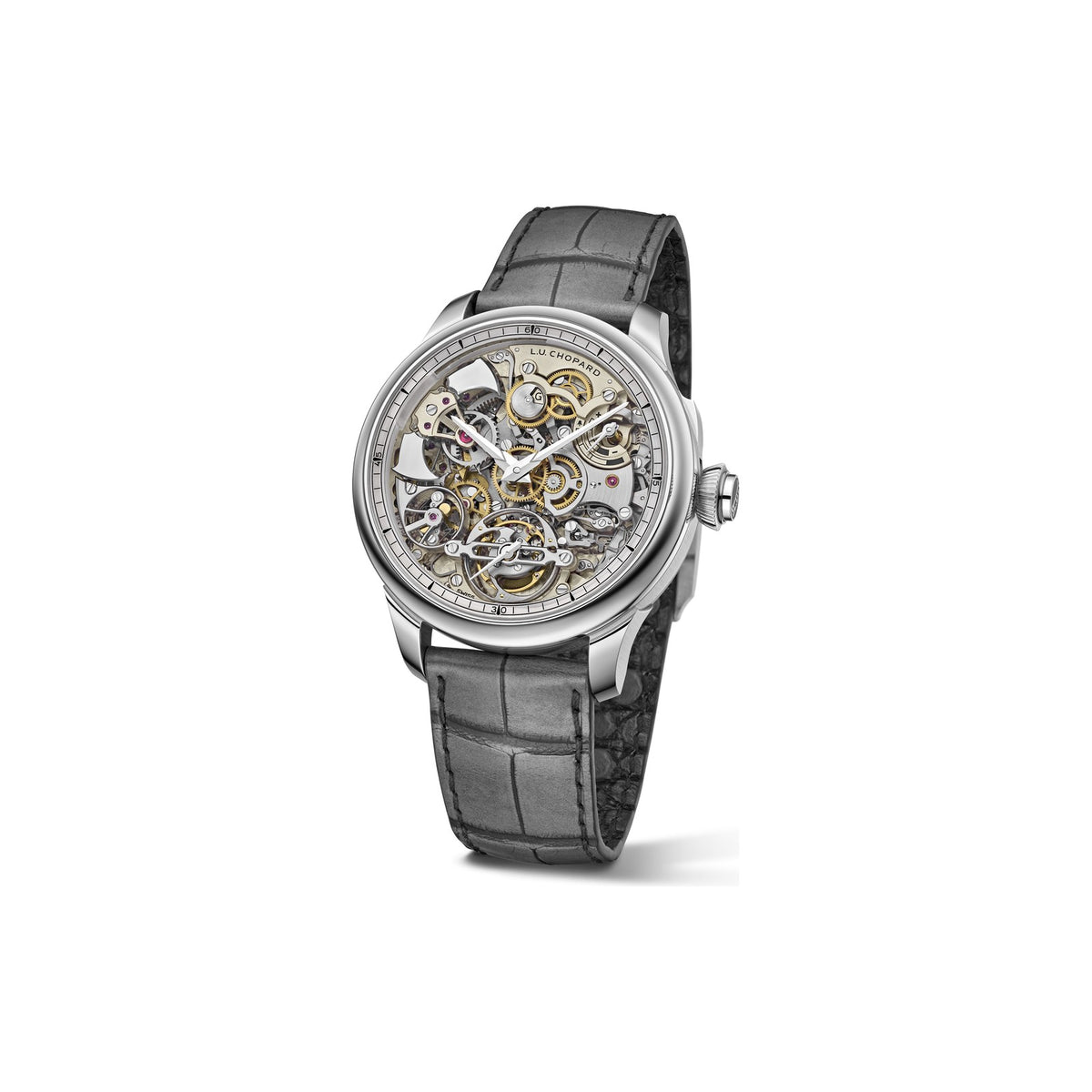 Chopard L.U.C watch in 18k ethical white gold, view 5