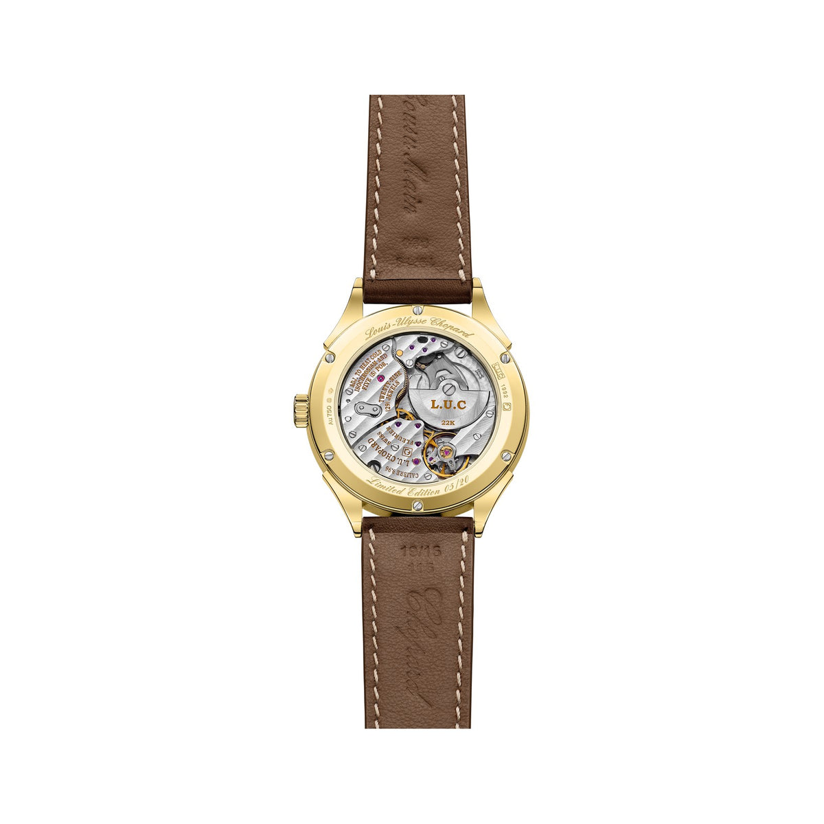 Chopard L.U.C watch in 18k ethical yellow gold, view 2