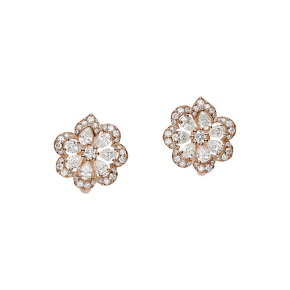 Chopard Precious Lace earrings in 18k ethical rose gold with diamonds view 2