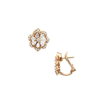 Chopard Precious Lace earrings in 18k ethical rose gold with diamonds view 3