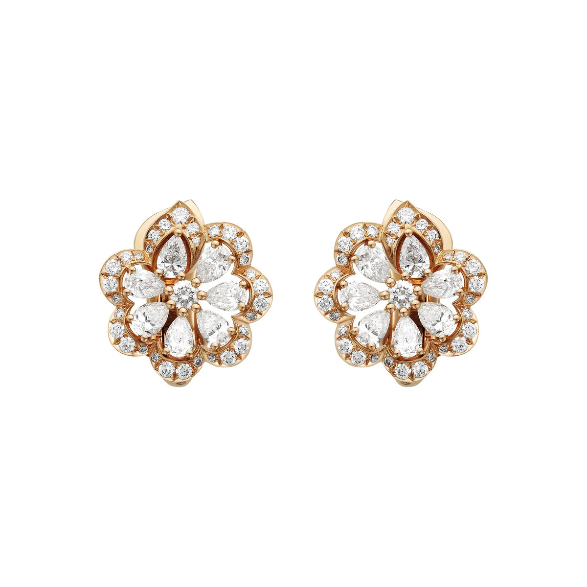 Chopard Precious Lace earrings in 18k ethical rose gold with diamonds view 4