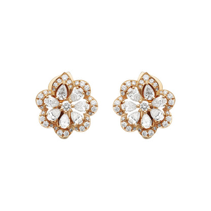 Chopard Precious Lace earrings in 18k ethical rose gold with diamonds view 4