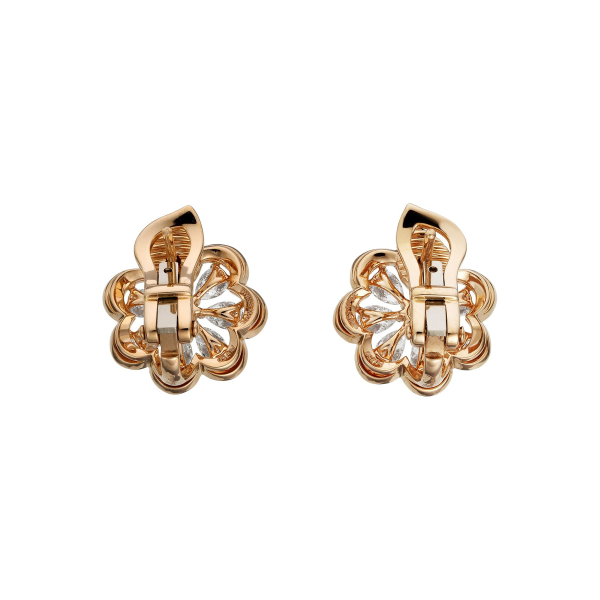 Chopard Precious Lace earrings in 18k ethical rose gold with diamonds view 5