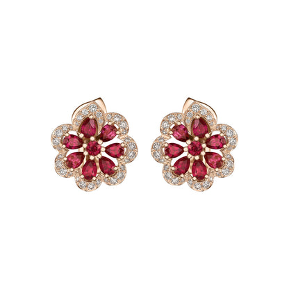 Chopard Precious Lace earrings in 18k ethical rose gold with diamonds view 3
