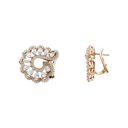 Chopard Precious Lace earrings in 18k ethical rose gold with diamonds view 2