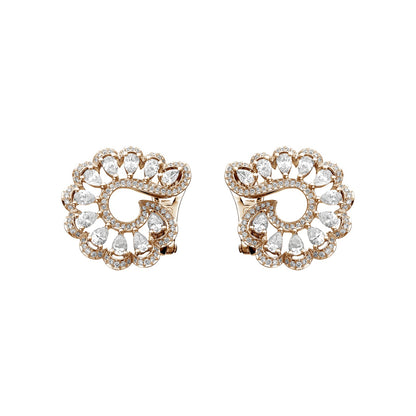 Chopard Precious Lace earrings in 18k ethical rose gold with diamonds view 3