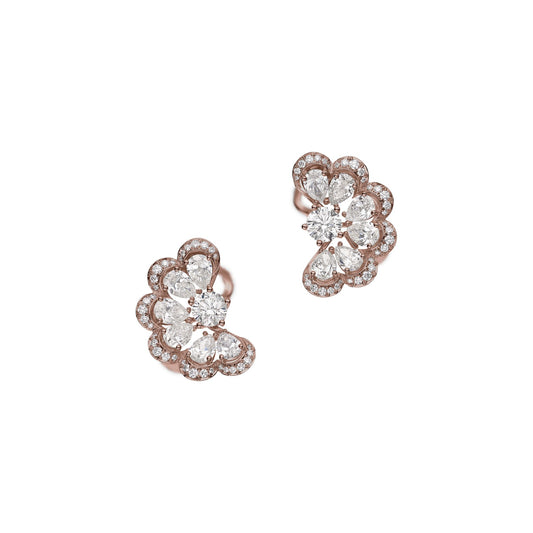Chopard Precious Lace earrings in 18k ethical rose gold with diamonds view 2
