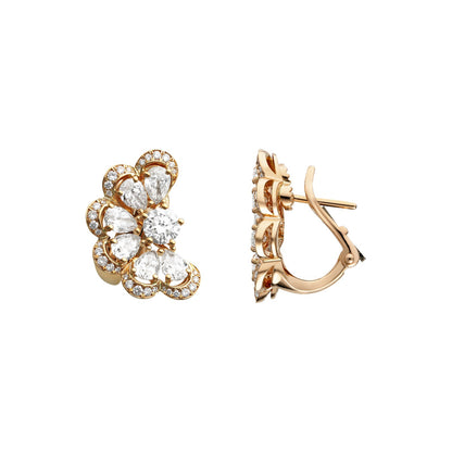 Chopard Precious Lace earrings in 18k ethical rose gold with diamonds view 3