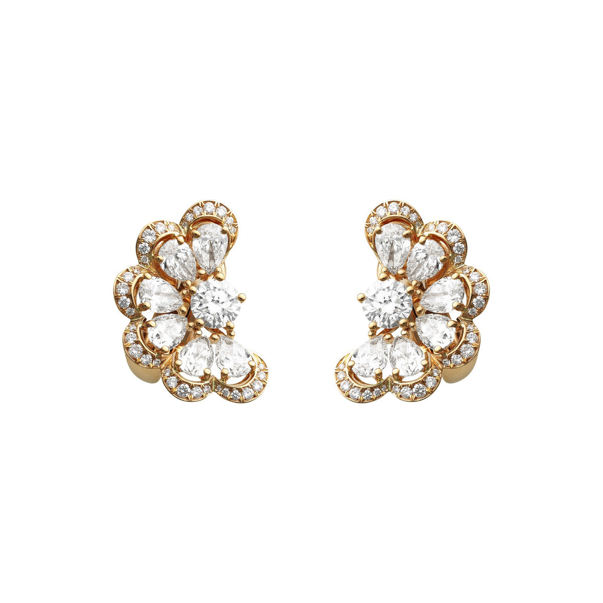 Chopard Precious Lace earrings in 18k ethical rose gold with diamonds view 4