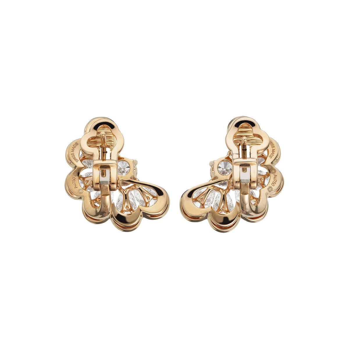 Chopard Precious Lace earrings in 18k ethical rose gold with diamonds view 5