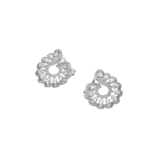 Chopard Precious Lace earrings in 18k ethical white gold with diamonds view 2
