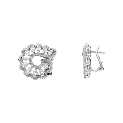 Chopard Precious Lace earrings in 18k ethical white gold with diamonds view 3