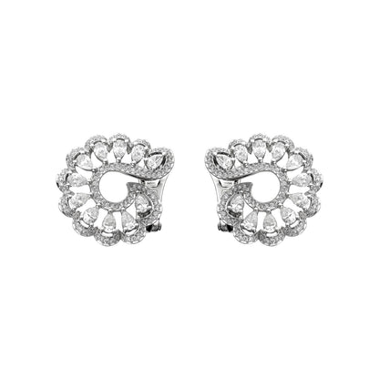 Chopard Precious Lace earrings in 18k ethical white gold with diamonds view 4