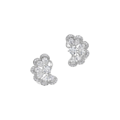Chopard Precious Lace earrings in 18k ethical white gold with diamonds view 2