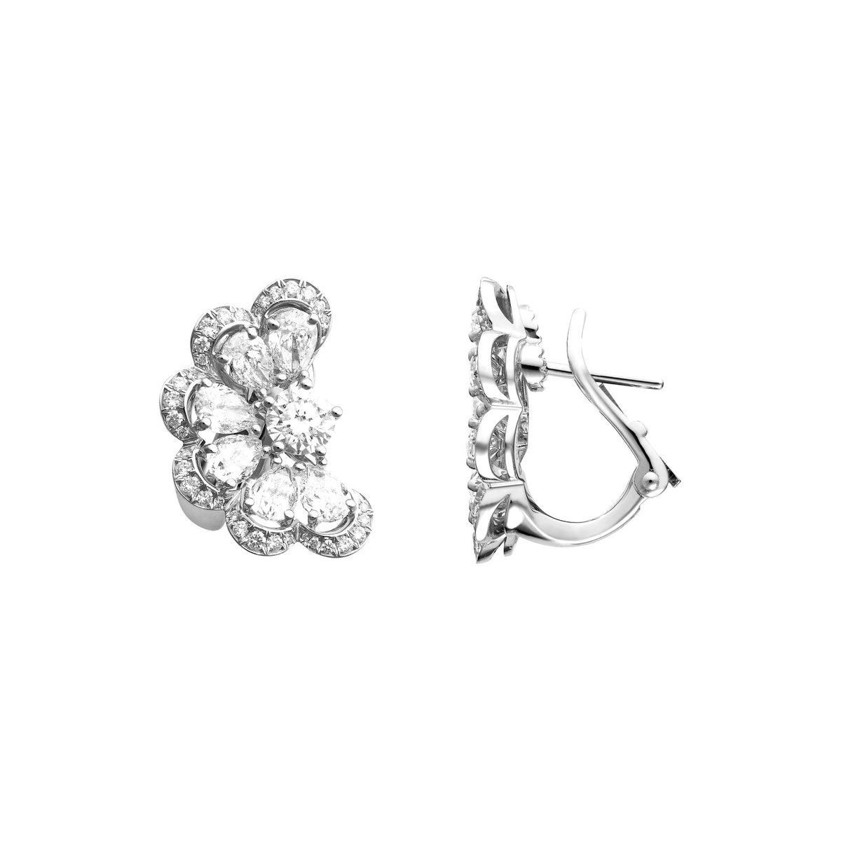 Chopard Precious Lace earrings in 18k ethical white gold with diamonds view 3
