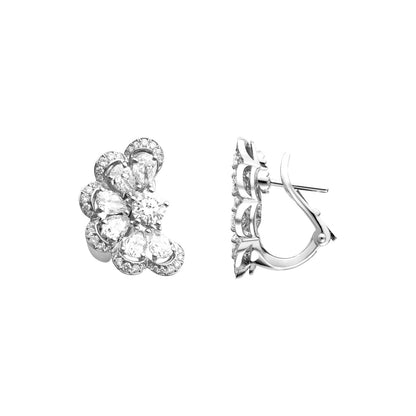Chopard Precious Lace earrings in 18k ethical white gold with diamonds view 3