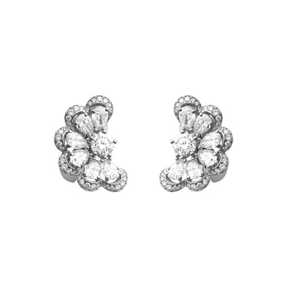Chopard Precious Lace earrings in 18k ethical white gold with diamonds view 4