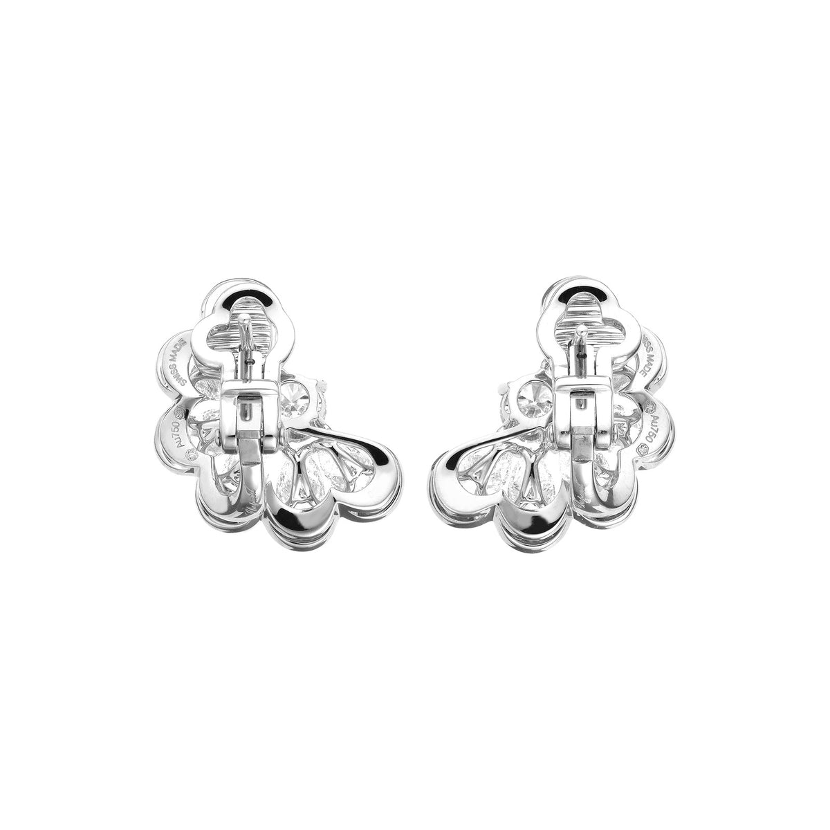 Chopard Precious Lace earrings in 18k ethical white gold with diamonds view 5