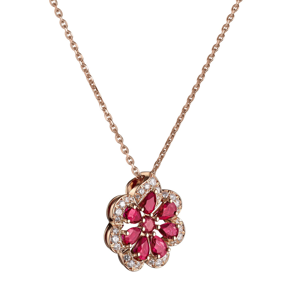 Chopard Precious Lace necklace in 18k ethical rose gold with diamonds, view 2