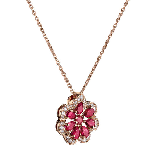 Chopard Precious Lace necklace in 18k ethical rose gold with diamonds, view 2