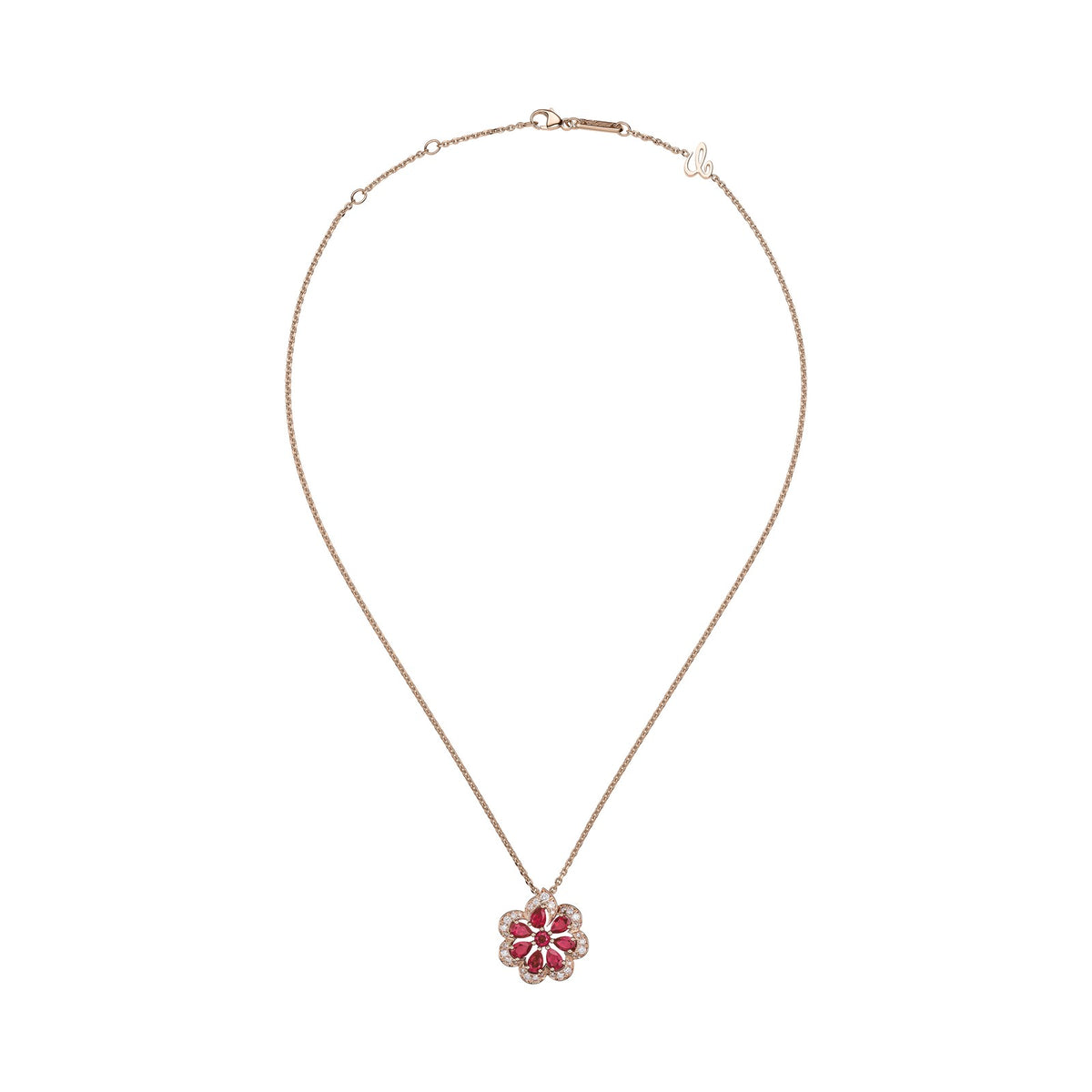 Chopard Precious Lace necklace in 18k ethical rose gold with diamonds, view 3