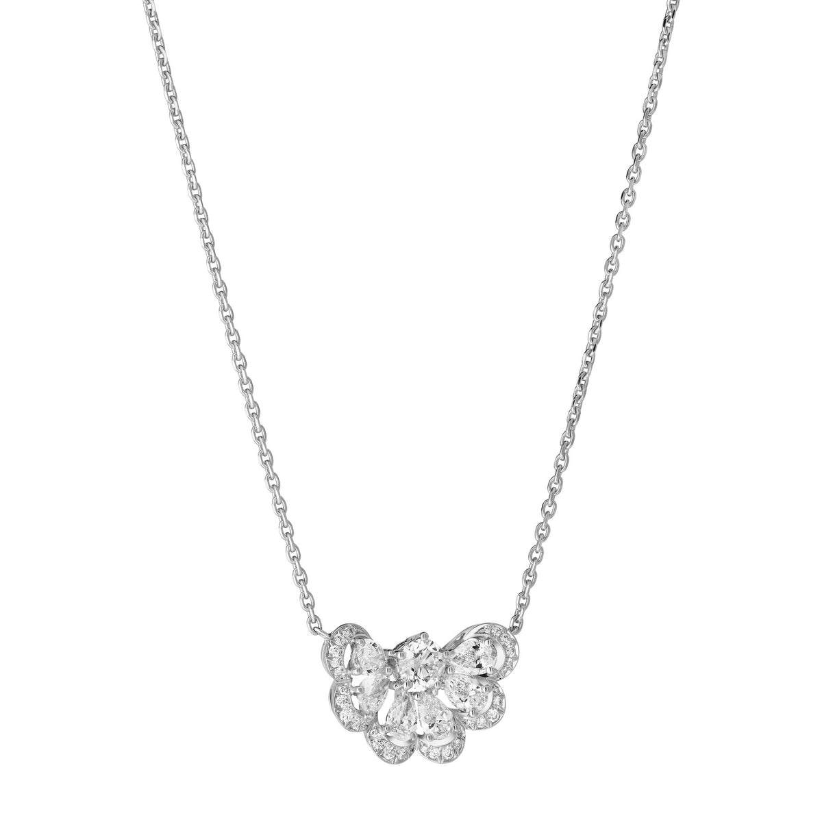 Chopard Precious Lace necklace in 18k ethical white gold with diamonds view 2