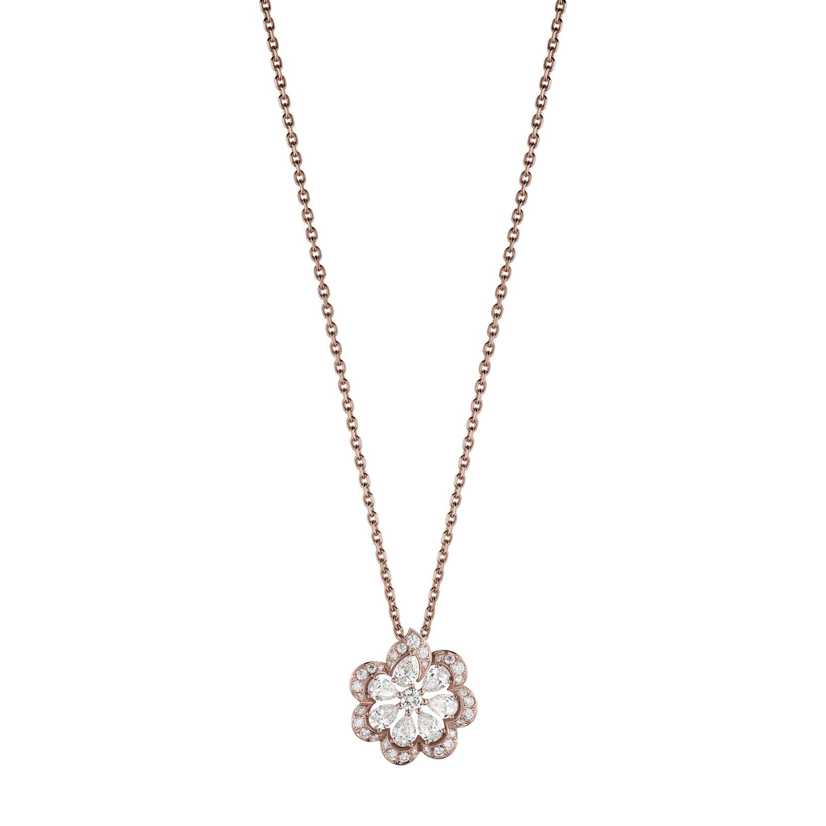 Chopard Precious Lace pendant in 18k ethical rose gold with diamonds