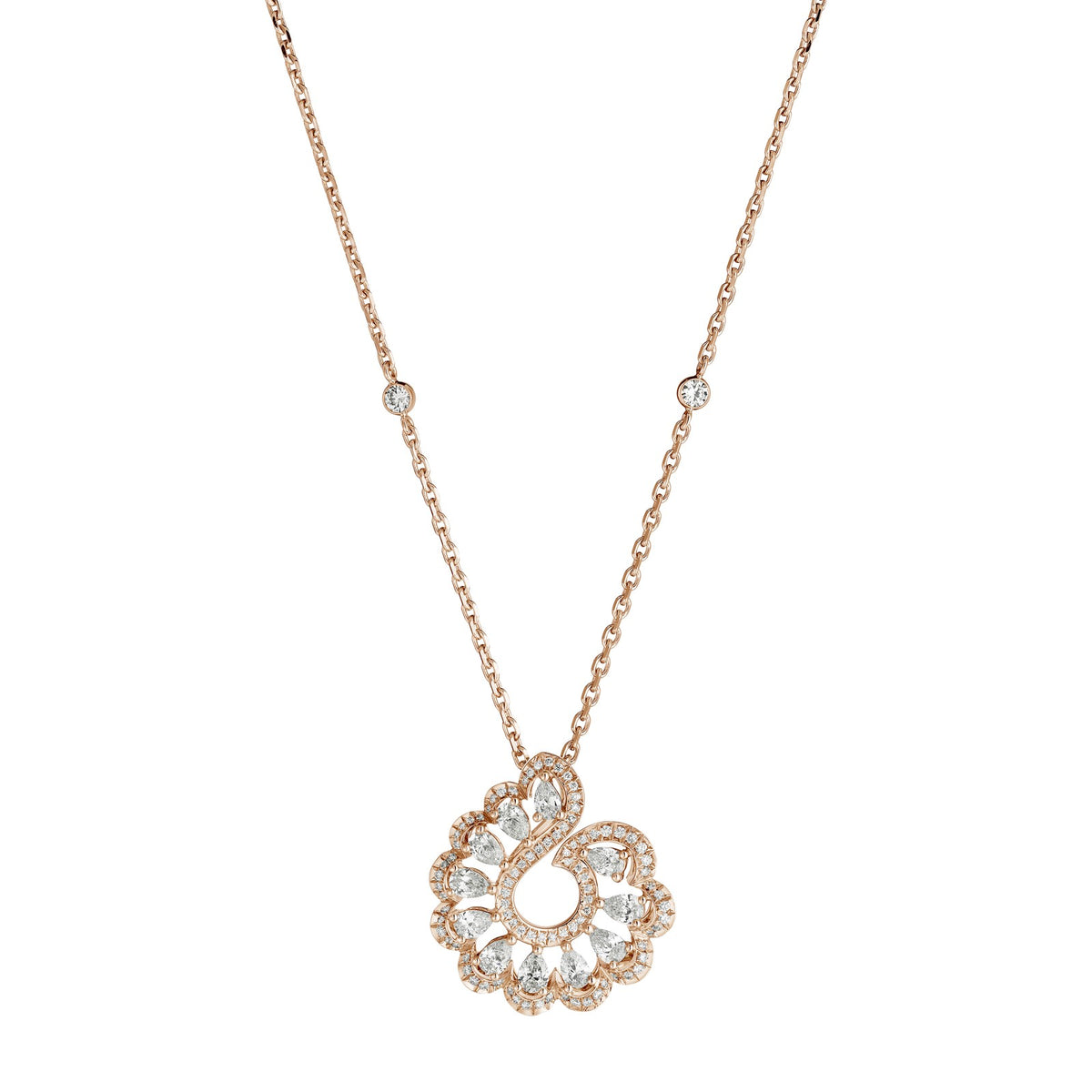 Chopard Precious Lace pendant in 18k ethical rose gold with diamonds