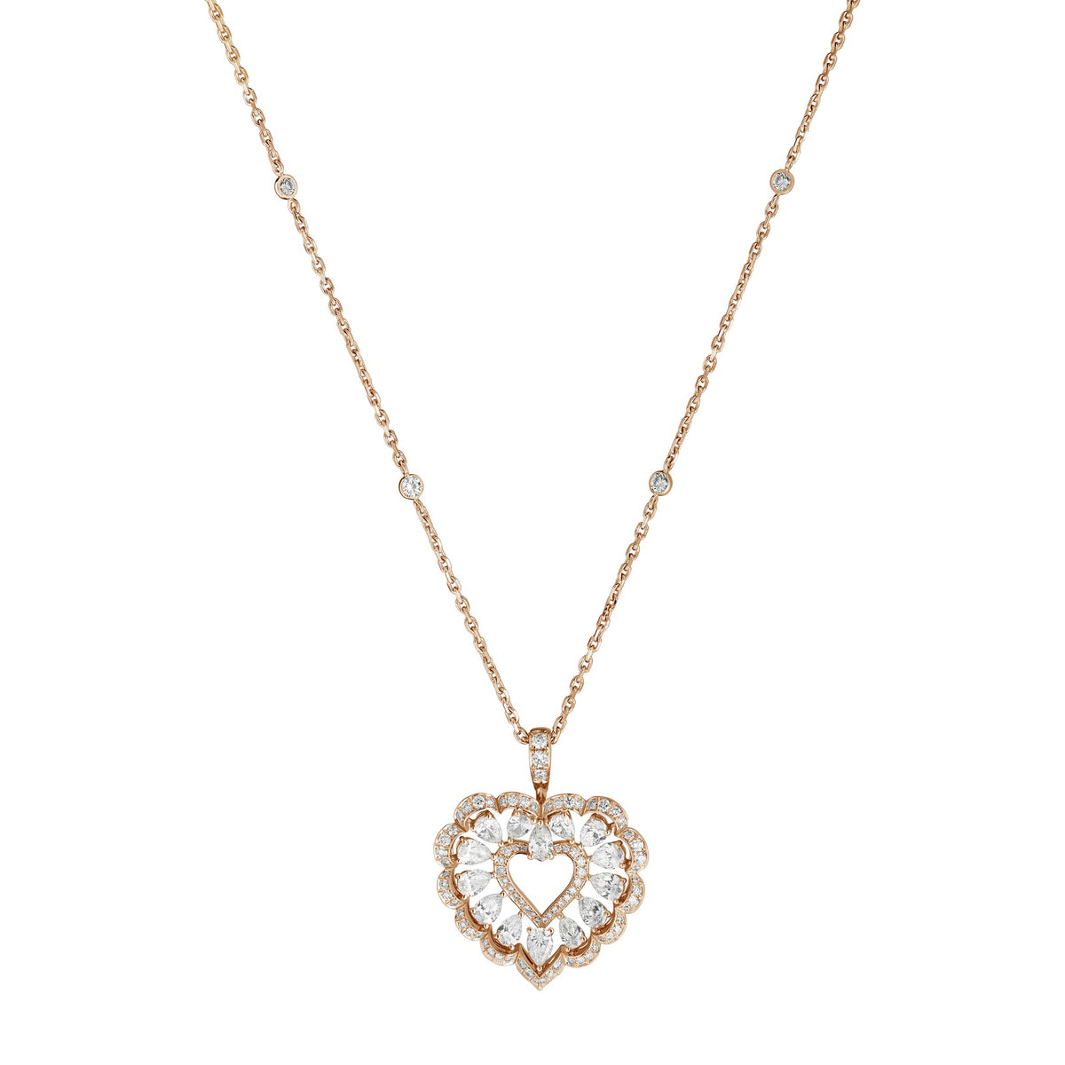 Chopard Precious Lace pendant in 18k ethical rose gold with diamonds