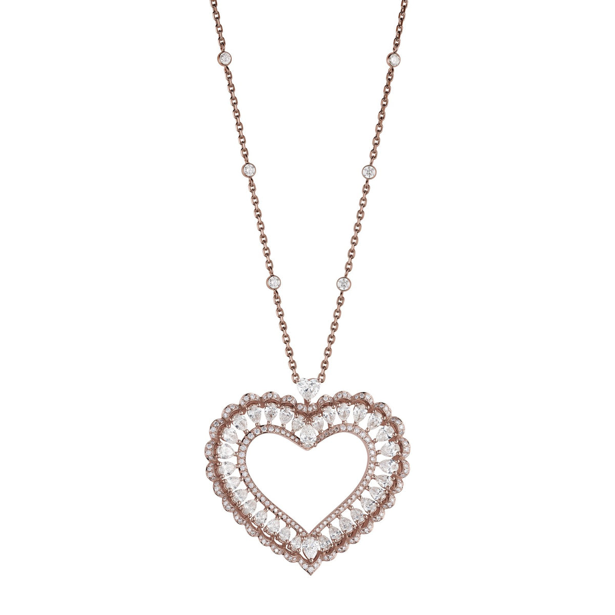 Chopard Precious Lace pendant in 18k ethical rose gold with diamonds
