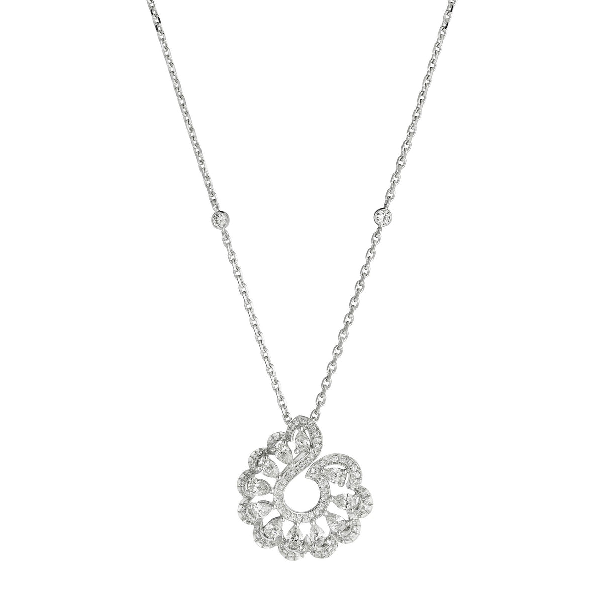 Chopard Precious Lace pendant in 18k ethical white gold with diamonds