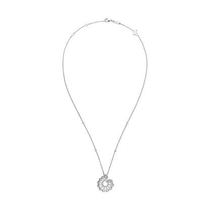 Chopard Precious Lace pendant in 18k ethical white gold with diamonds, view 3