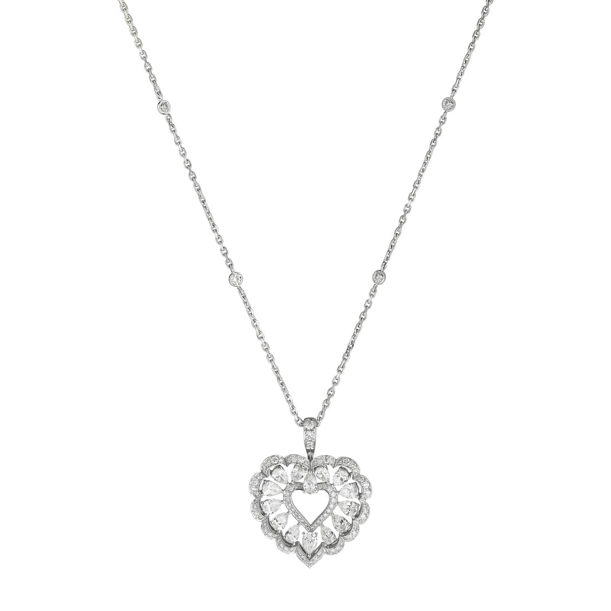 Chopard Precious Lace pendant in 18k ethical white gold with diamonds