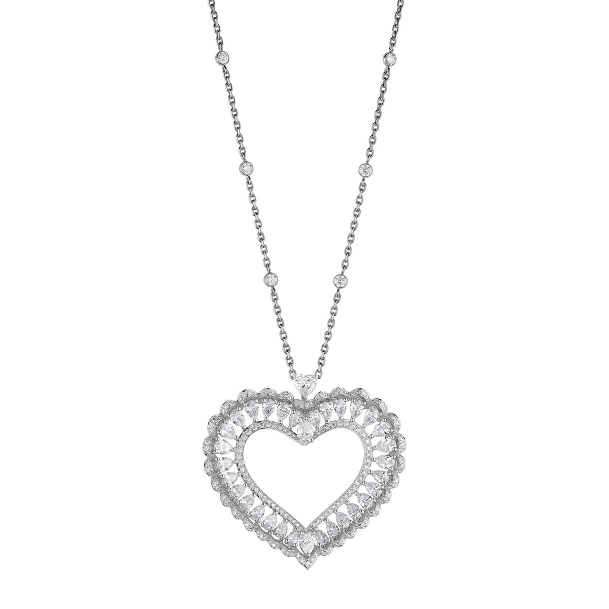 Chopard Precious Lace pendant in 18k ethical white gold with diamonds