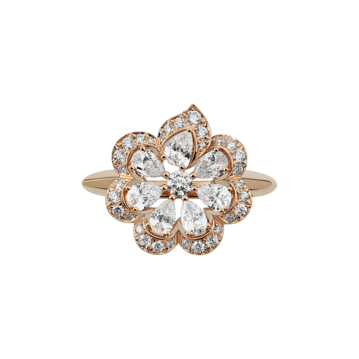 Chopard Precious Lace ring in 18k ethical rose gold with diamonds, view 2