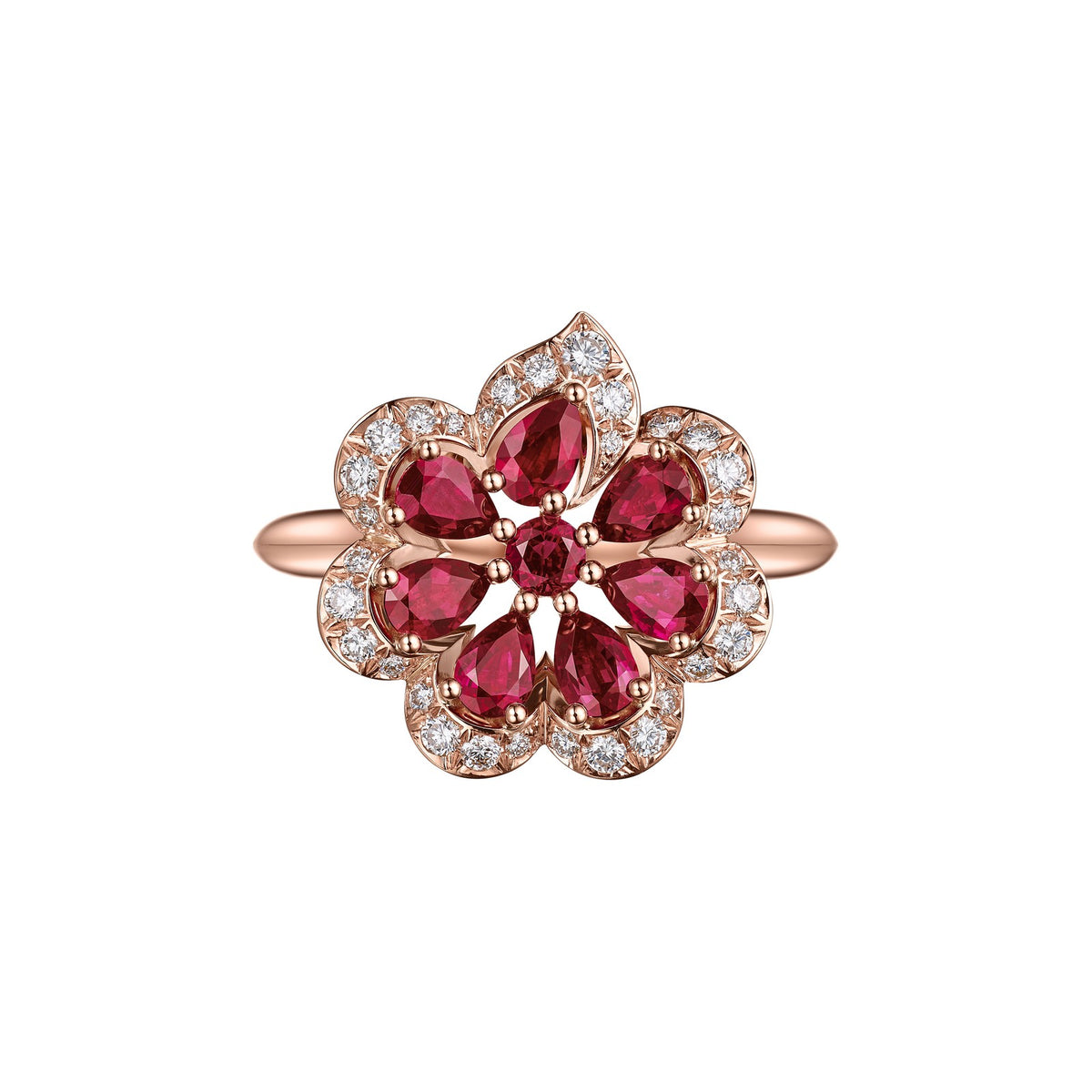 Chopard Precious Lace ring in 18k ethical rose gold with diamonds, view 2