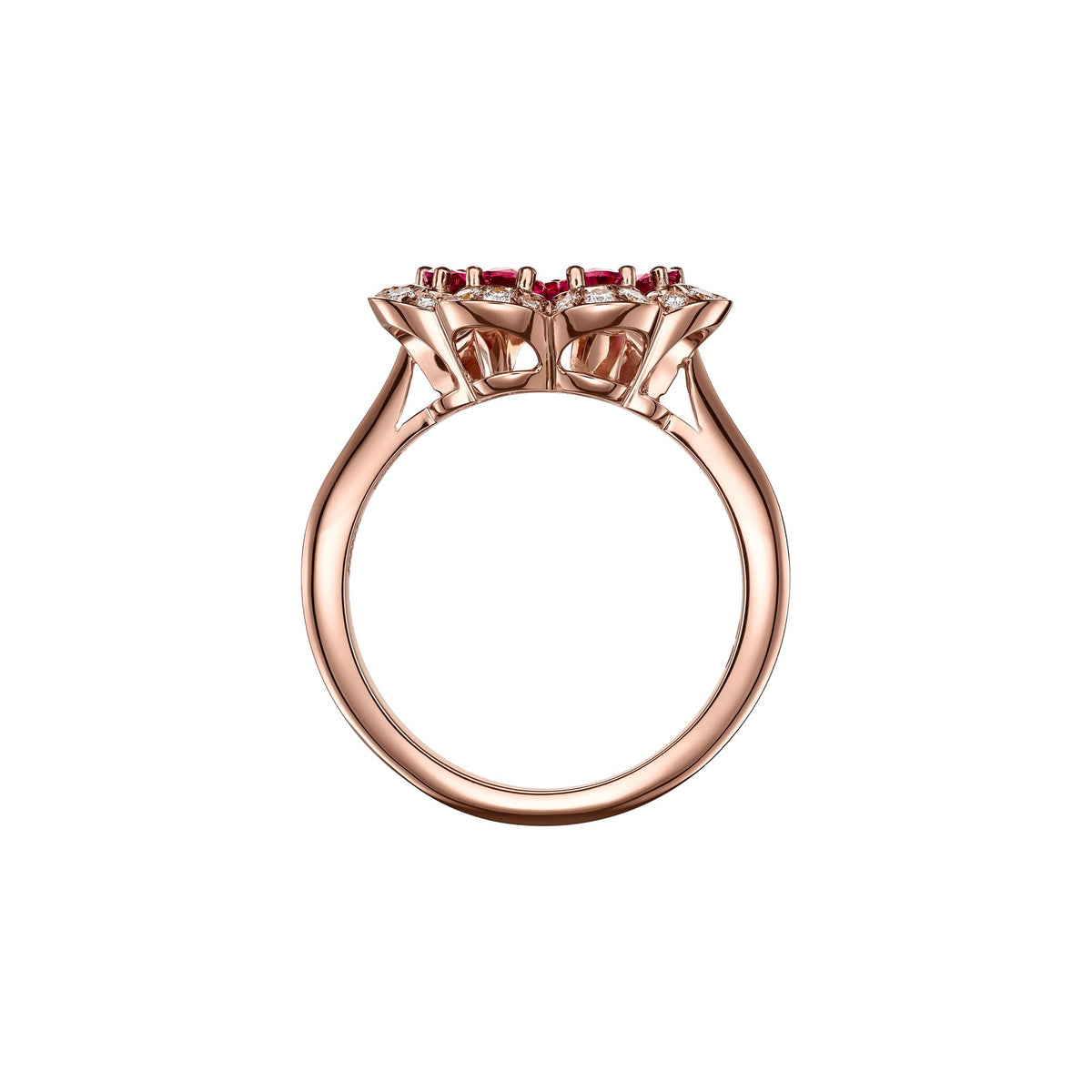 Chopard Precious Lace ring in 18k ethical rose gold with diamonds, view 3